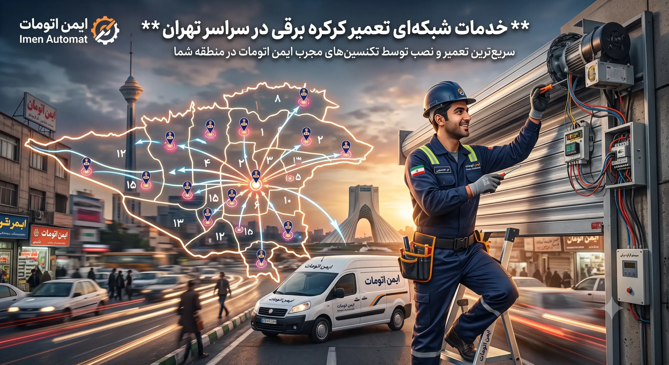 خدمات شبکهای تعمیر کرکره برقی در مناطق تهران